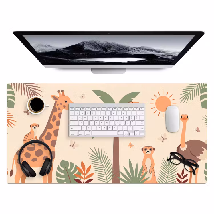 Dieren - Tropisch - Safari - Kleurrijk Muismat XXL klein -3d