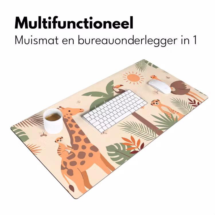 Dieren - Tropisch - Safari - Kleurrijk Muismat XXL klein -sfeer4