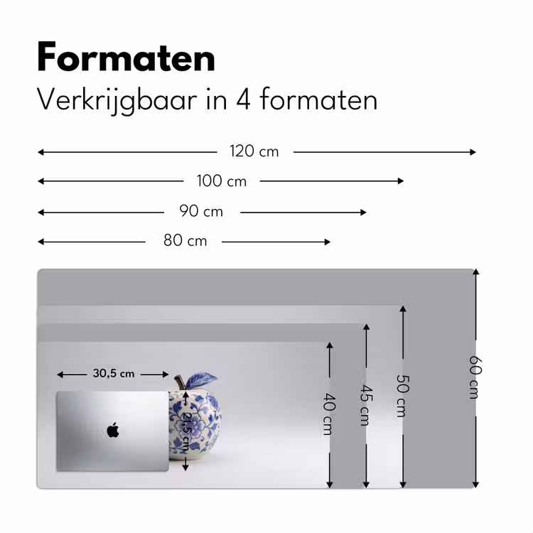 Appel - Blauw - Klassiek Muismat XXL klein -sfeer5