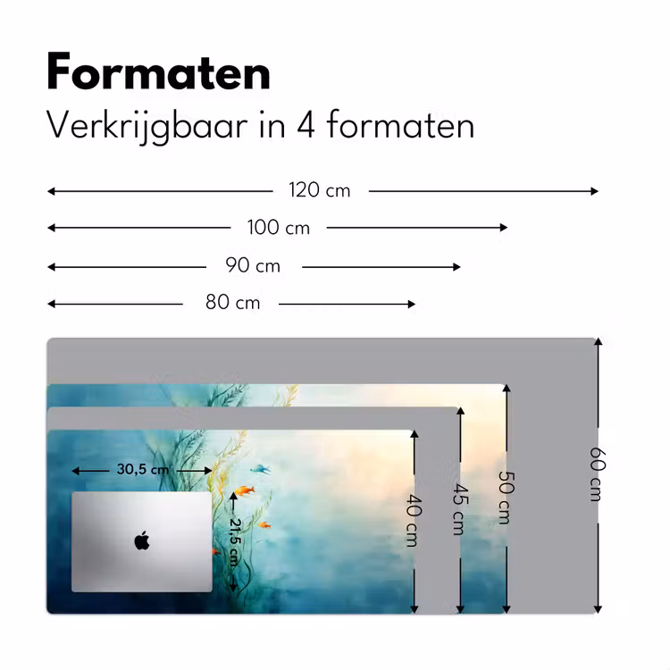 Waterplanten - Vissen - Kleurrijk - Water Muismat XXL klein -sfeer5