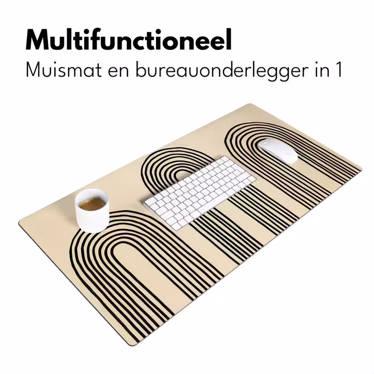 Boogvormen - Zwart - Strak Muismat XXL klein -sfeer4