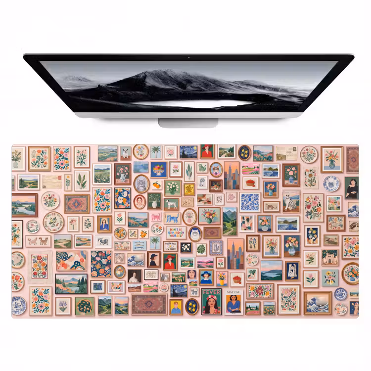 Kunst - Collectie - Decoratie - Modern - Kleurrijk Muismat XXL klein -zzz3d
