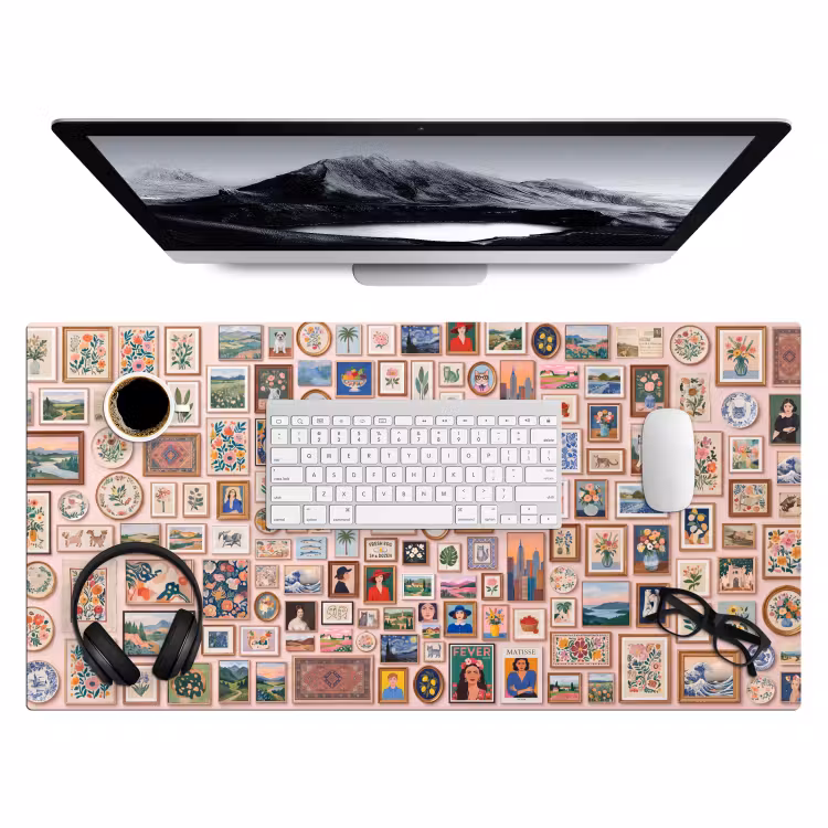Kunst - Collectie - Decoratie - Modern - Kleurrijk Muismat XXL klein -3d