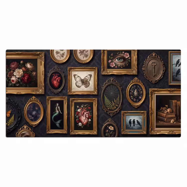 Kunst - Collectie - Vintage - Klassiek - Donker Muismat XXL klein -3d_leeg