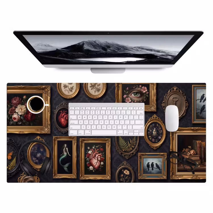 Kunst - Collectie - Vintage - Klassiek - Donker Muismat XXL klein -3d