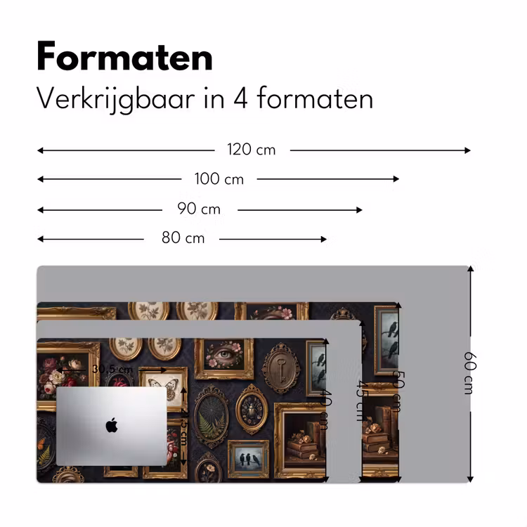Kunst - Collectie - Vintage - Klassiek - Donker Muismat XXL klein -sfeer5