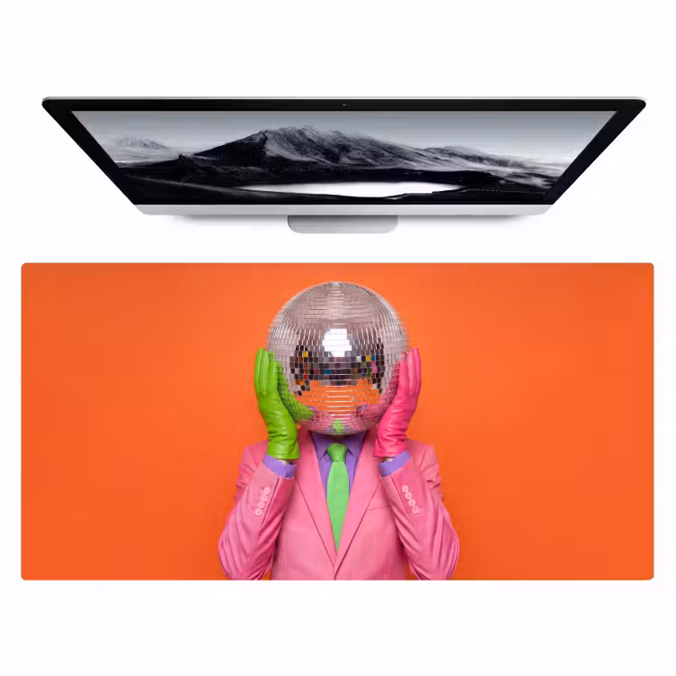 Kunst - Disco bal - Kleurrijk - Modern - Studio Muismat XXL klein -zzz3d