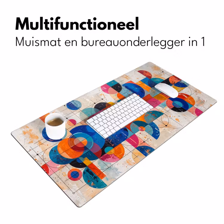 Kunst - Geometrisch - Abstract - Kleurrijk Muismat XXL klein -sfeer4