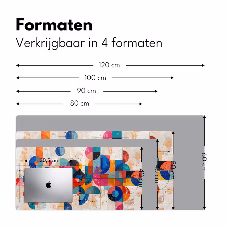 Kunst - Geometrisch - Abstract - Kleurrijk Muismat XXL klein -sfeer5