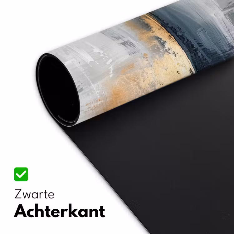Kunst - Grijs - Goud - Abstract Muismat XXL klein -sfeer2