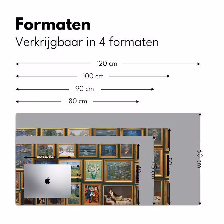 Kunst - Schilderijen - Collectie - Klassiek - Groen Muismat XXL klein -sfeer5