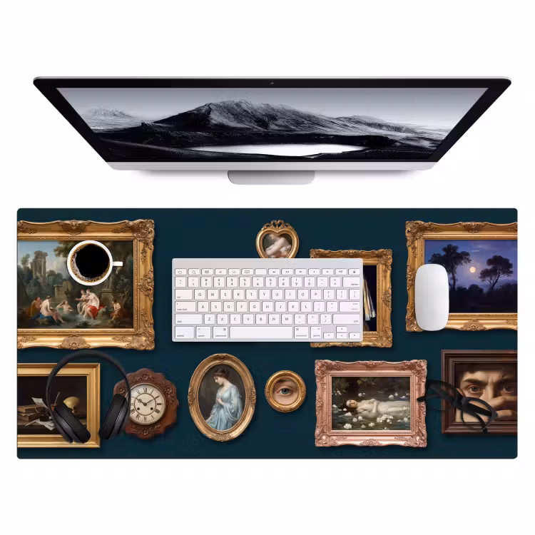 Kunst - Schilderijen - Decoratie - Klassiek - Groen Muismat XXL klein -3d