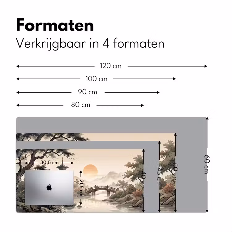 Azië - Landschap - Kleurrijk Muismat XXL klein -sfeer5