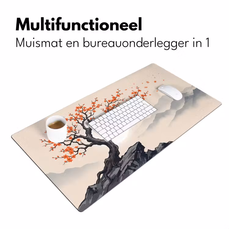 Aziatisch - Bloesem - Rood Muismat XXL klein -sfeer4