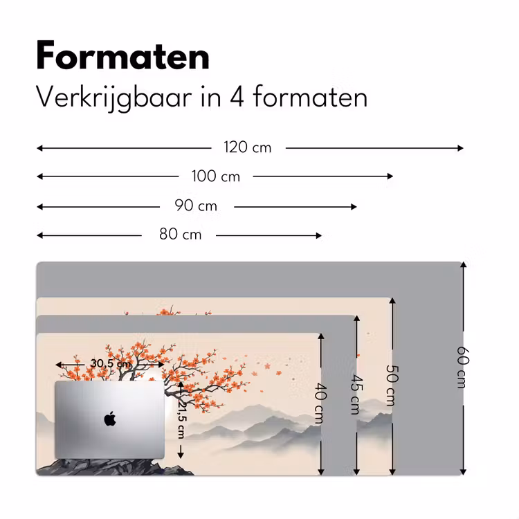 Aziatisch - Bloesem - Rood Muismat XXL klein -sfeer5