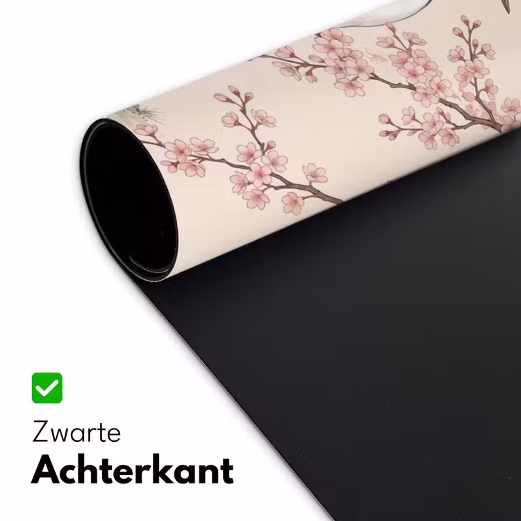 Aziatisch - Kraanvogel - Beige Muismat XXL klein -sfeer2