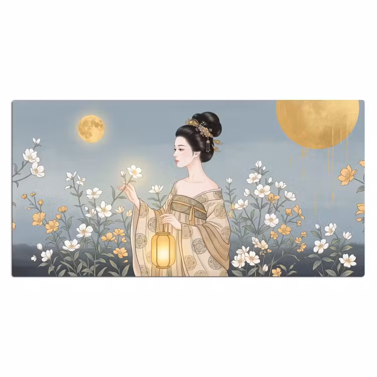 Aziatisch - Vrouw - Kimono Muismat XXL klein -3d_leeg