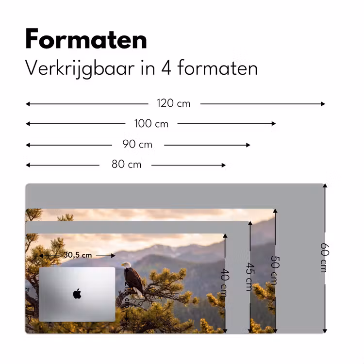 Zeearend - Boom - Bergen - Groen Muismat XXL klein -sfeer5