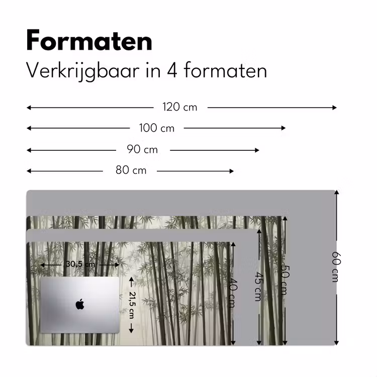 Bamboe - Bos - Mist - Natuur Muismat XXL klein -sfeer5