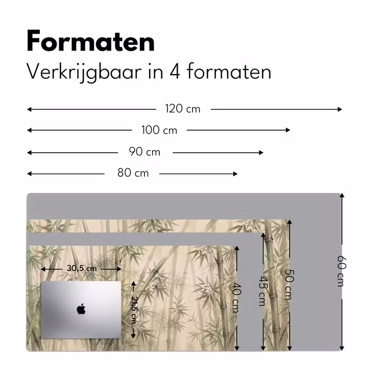 Bamboe - Bladeren - Aziatisch - Groen - Natuur Muismat XXL klein -sfeer5