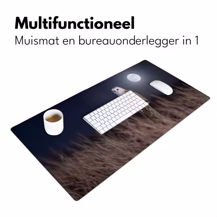 Kerkuil - Maan - Nacht Muismat XXL klein -sfeer4