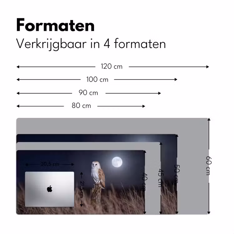 Kerkuil - Maan - Nacht Muismat XXL klein -sfeer5