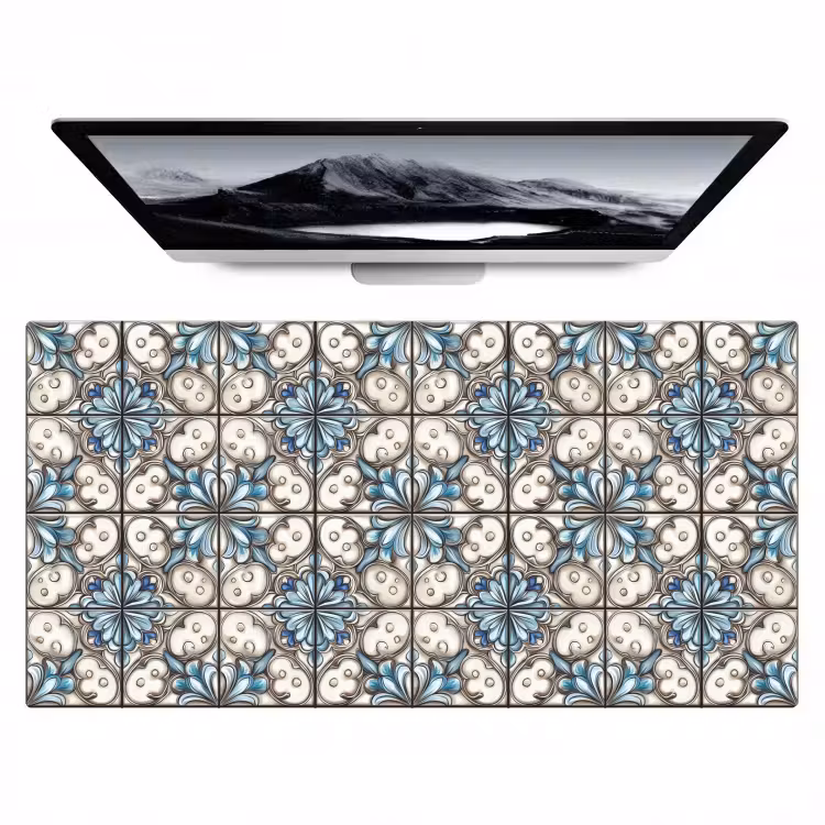 Barok - Tegel - Kleurrijk Muismat XXL klein 681 -zzz3d