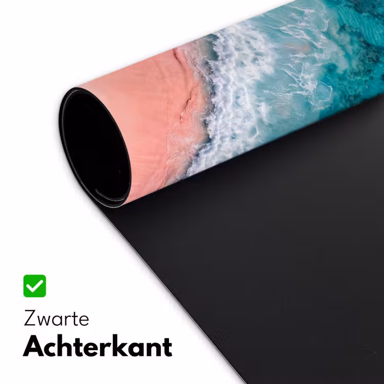 Strand - Oceaan - Golven - Roze Zand - Natuur Muismat XXL klein -sfeer2