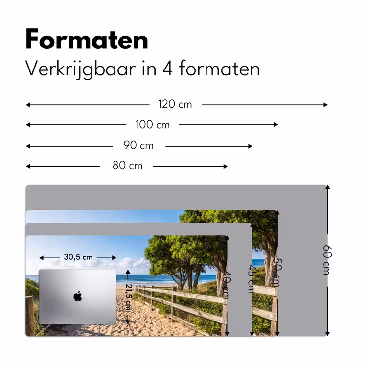 Strand - Zandpad - Oceaan - Natuur Muismat XXL klein -sfeer5