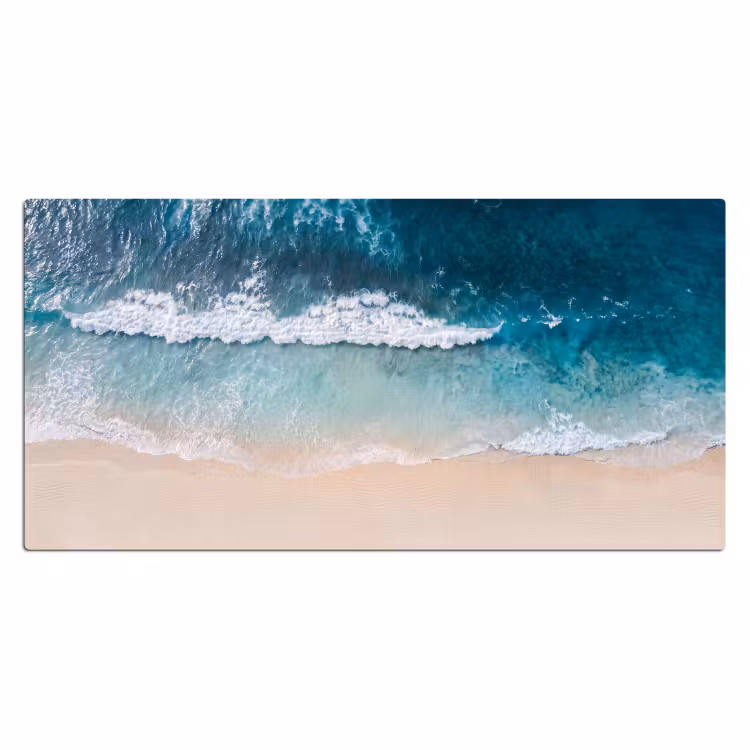 Strand - Zee - Golven - Natuur - Blauw Muismat XXL klein -3d_leeg