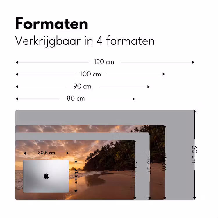 Strand - Zonsondergang - Natuur - Tropisch - Oranje Muismat XXL klein -sfeer5