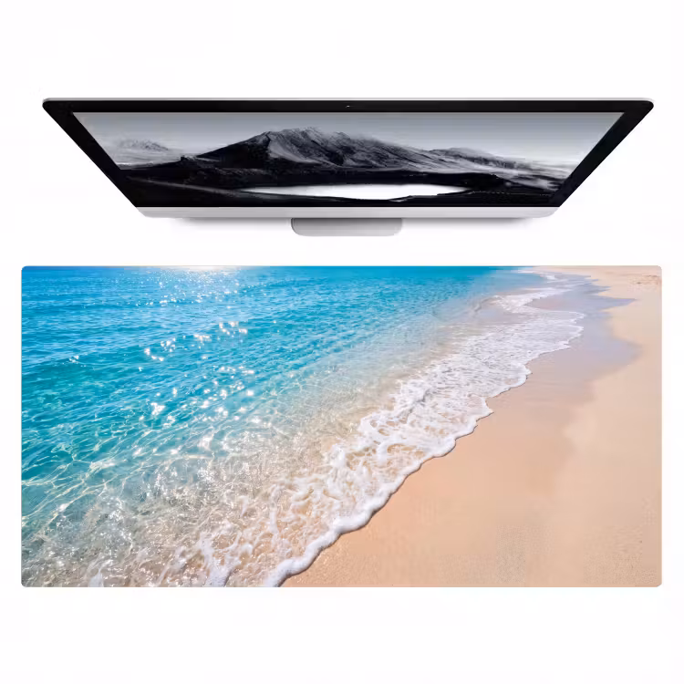 Strand - Water - Natuur - Blauw - Beige Muismat XXL klein -zzz3d