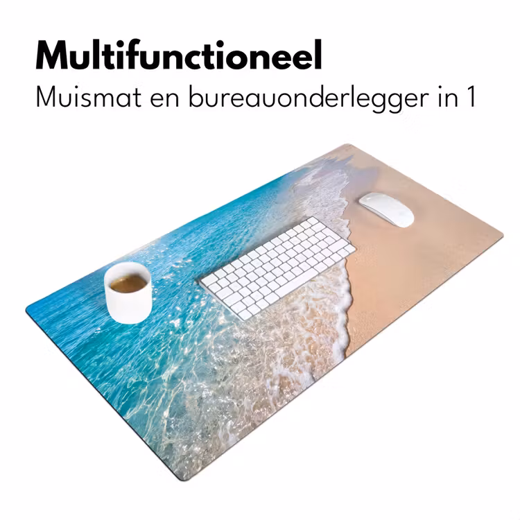 Strand - Water - Natuur - Blauw - Beige Muismat XXL klein -sfeer4