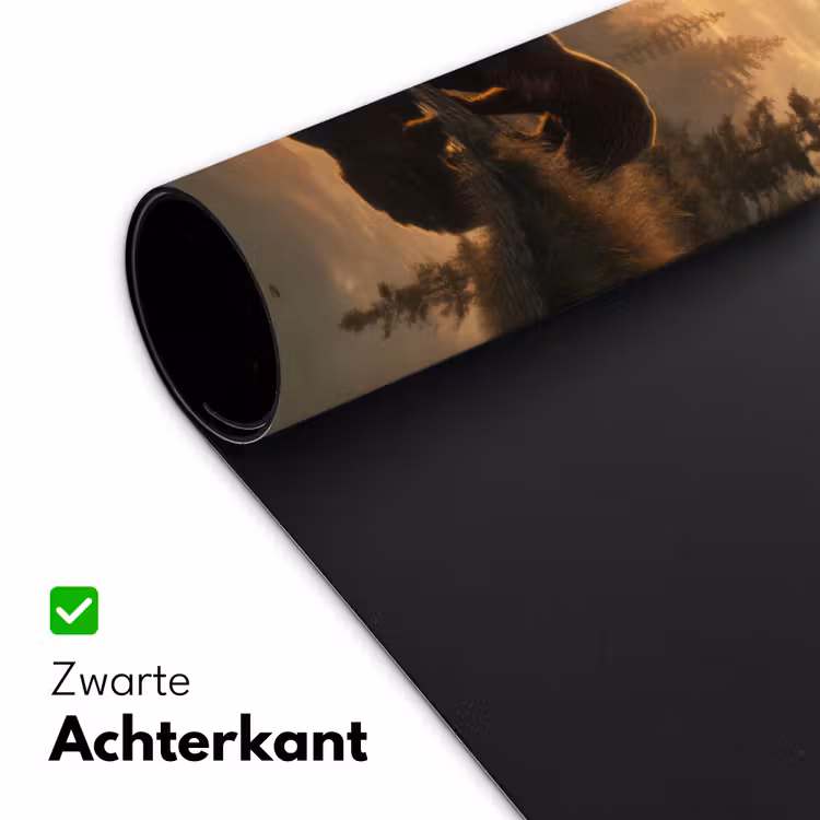 Beer - water - Bos - Ochtendlicht Muismat XXL klein -sfeer2