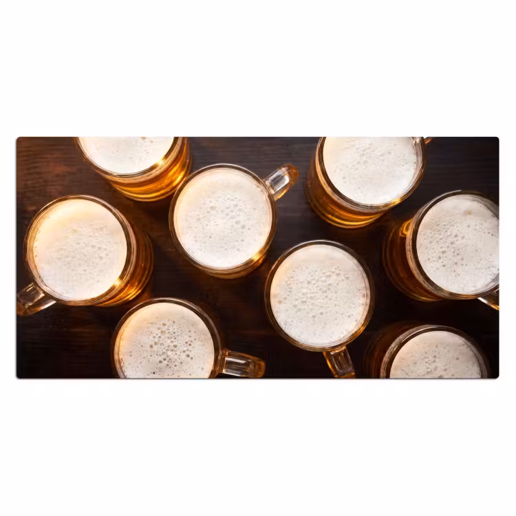 Bier - Glazen - Schuim - Hout - Drank Muismat XXL klein -3d_leeg