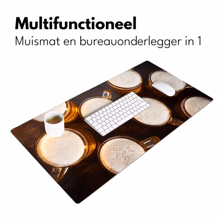Bier - Glazen - Schuim - Hout - Drank Muismat XXL klein -sfeer4