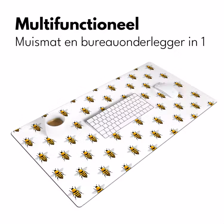 Bijen - Tijdloos - Wit Muismat XXL klein 681 -sfeer4