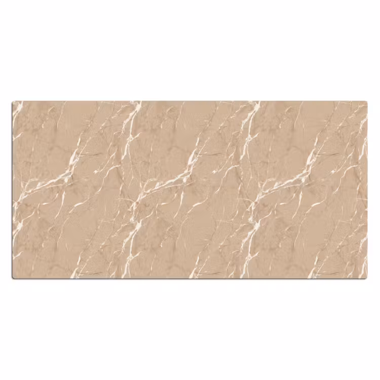Beige - Marmer - Organisch - Wit Muismat XXL klein 681 -3d_leeg