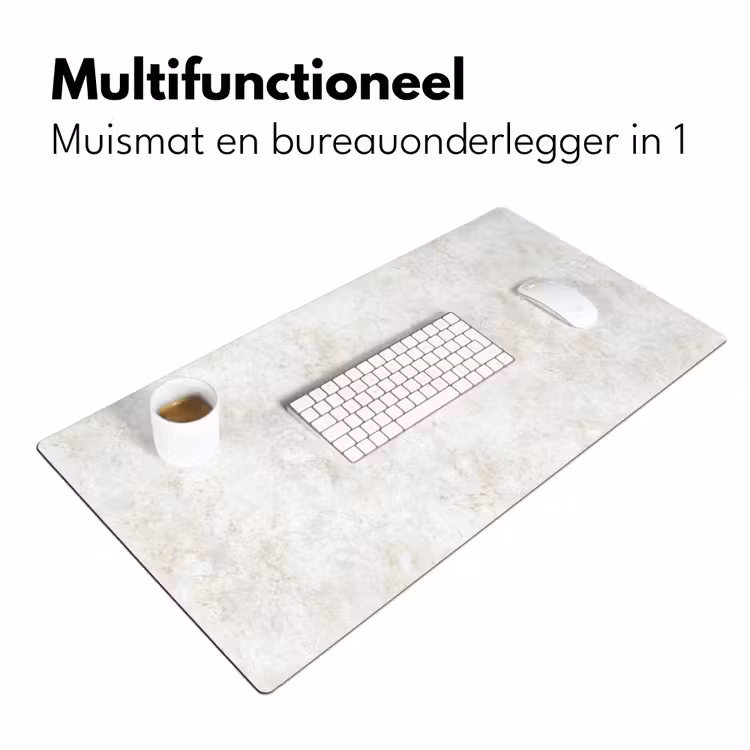 Beige - Marmer - Aders Muismat XXL klein 681 -sfeer4