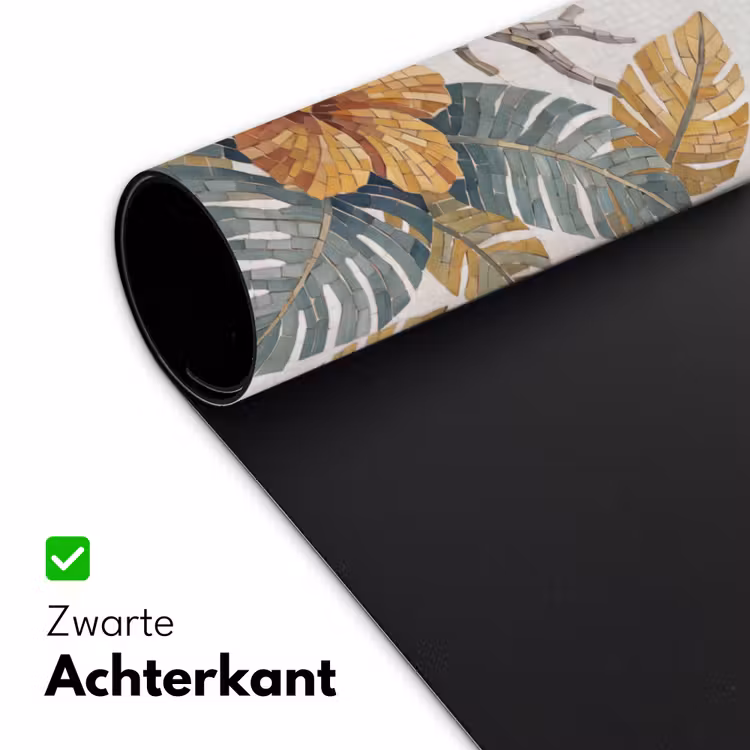 Vogel - Tak - Natuur - Mozaïek - Blauw Muismat XXL klein -sfeer2