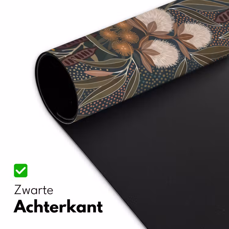 Vogel - Bladeren - Natuur - Illustratie - Groen Muismat XXL klein -sfeer2