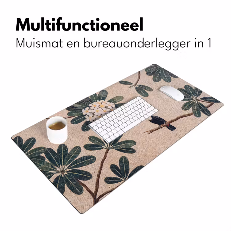 Vogel - Mozaïek - Tropisch - Natuur - Kleurrijk Muismat XXL klein -sfeer4