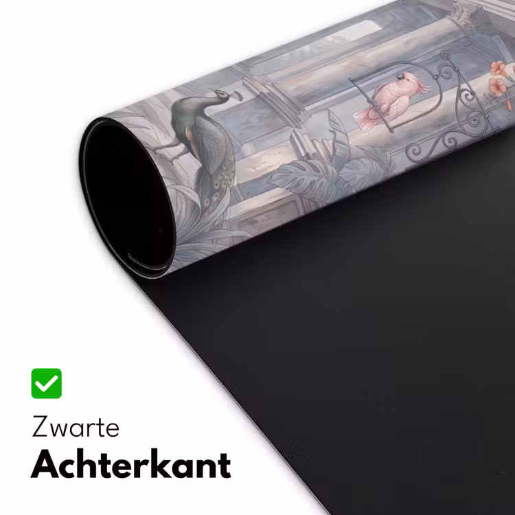 Vogel - Pauw - Architectuur - Klassiek - Groen Muismat XXL klein -sfeer2