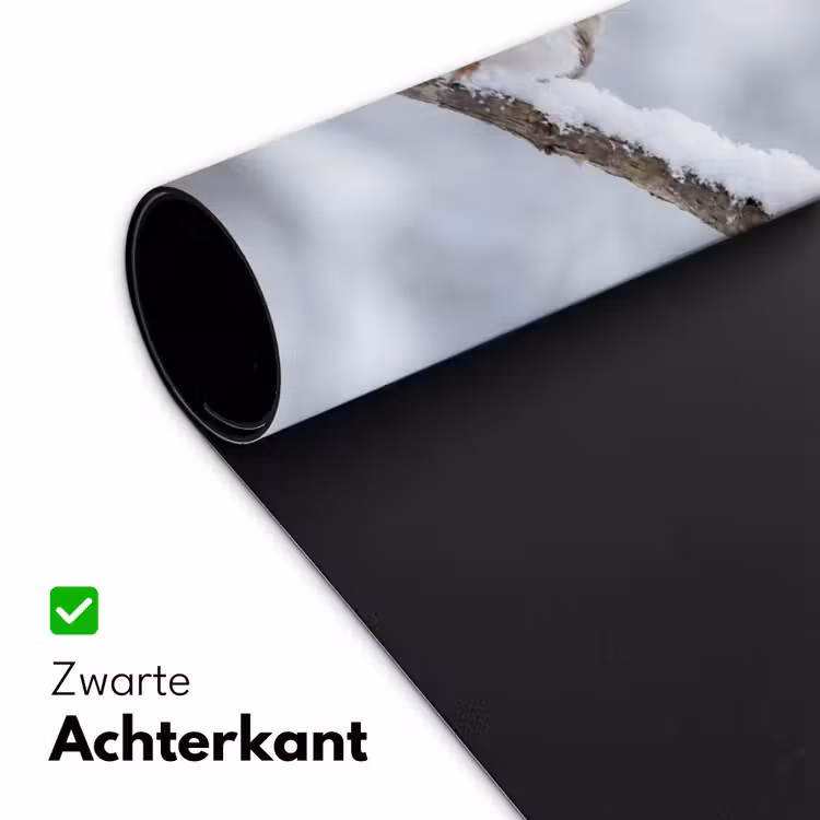 Vogeltje - Sneeuw - Tak - Winter - Zacht Muismat XXL klein -sfeer2