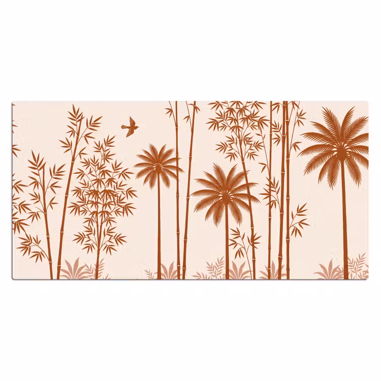 Vogel - Boom - Tropisch - Minimalistisch - Bruin Muismat XXL klein -3d_leeg