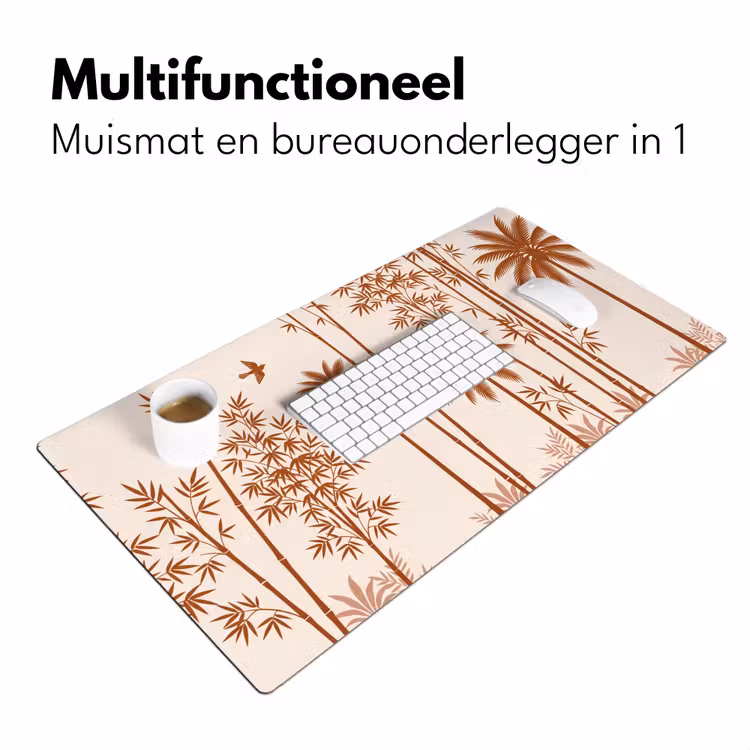 Vogel - Boom - Tropisch - Minimalistisch - Bruin Muismat XXL klein -sfeer4