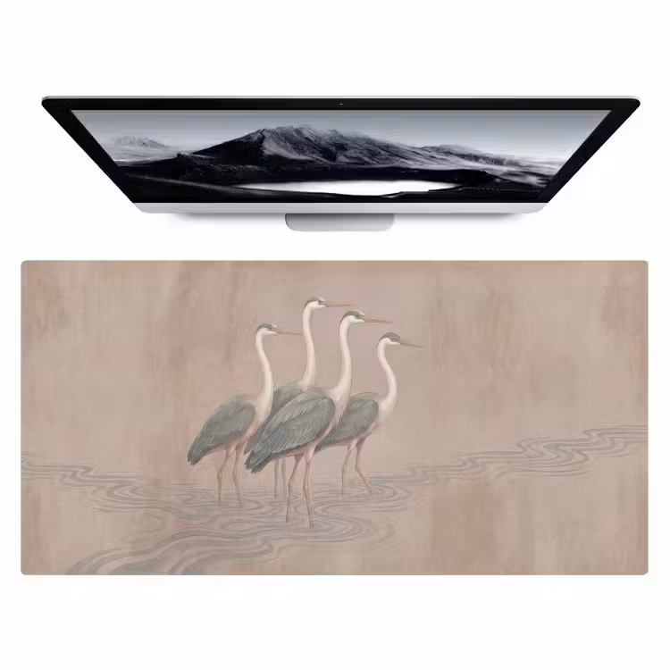 Vogel - Water - Natuur - Vintage Muismat XXL klein -zzz3d