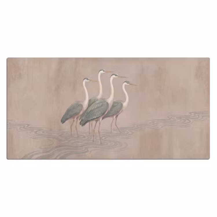 Vogel - Water - Natuur - Vintage Muismat XXL klein -3d_leeg