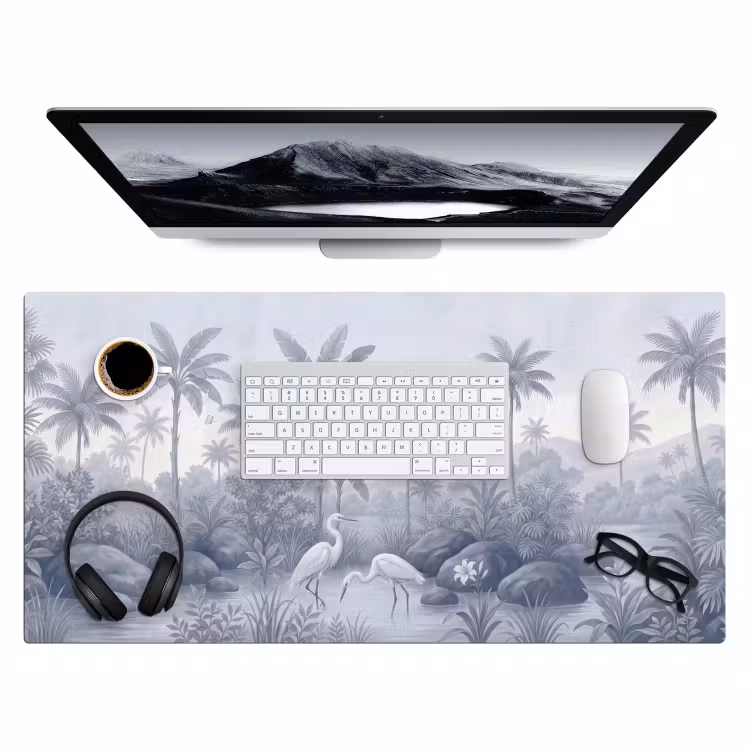 Vogel - Water - Tropisch - Natuur - Blauw Muismat XXL klein -3d