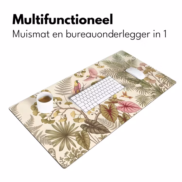 Vogels - Tropisch - Botanisch - Roze Muismat XXL klein -sfeer4